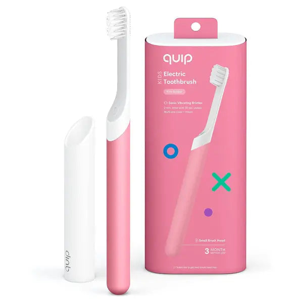 Quip Sonic Toothbrush for Kids Timed Electric Toothbrush Small Head Soft - Pink Quip
